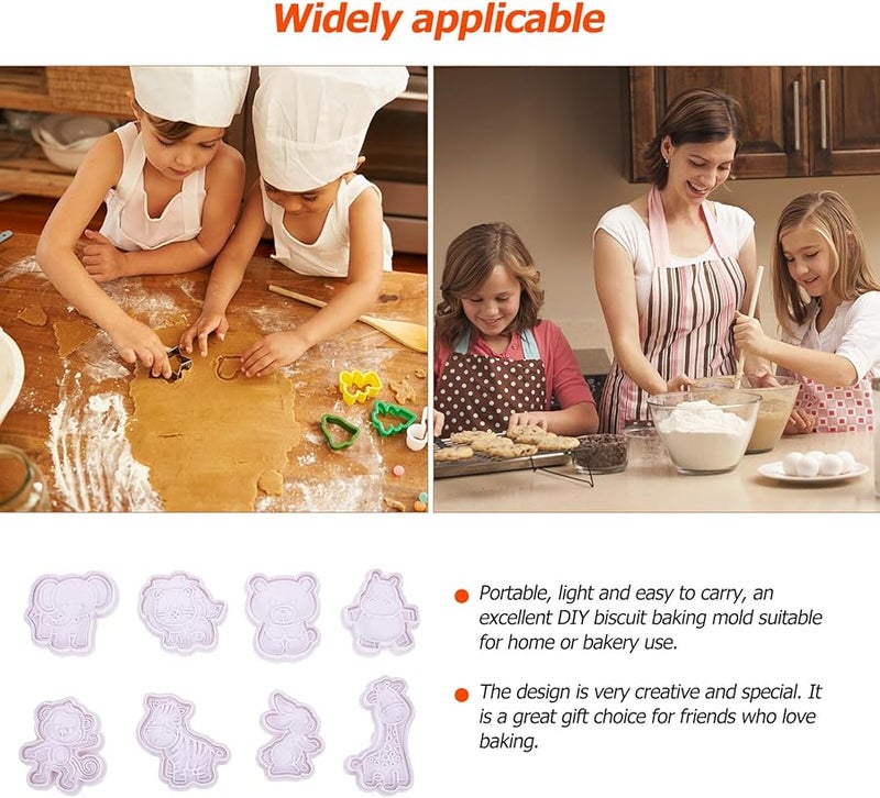 8 Pcs Animal Cookie Press Molds Food Grade PP Baking Tools Easy Demoulding Cleaning - Image 4